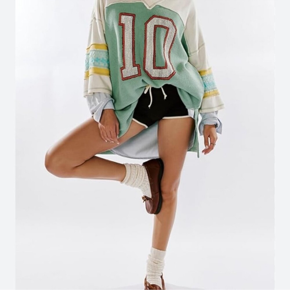 NWOT FREE PEOPLE WE THE FREE Gameplan Oversized Jersey T Shirt M